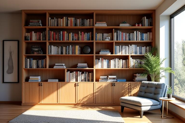 Op maat gemaakte eikenhouten boekenkast
