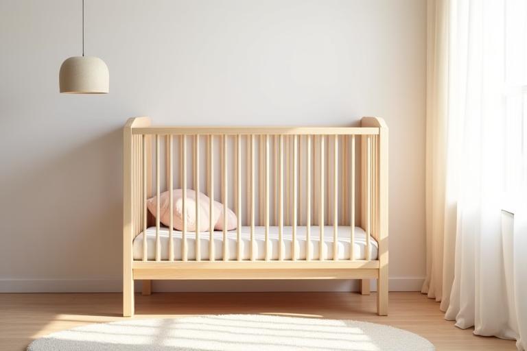 Handgemaakt kinderbedje van berkenhout